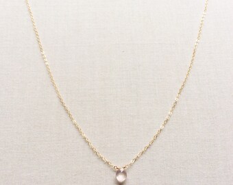 Rose Quartz Necklace - Rose Quartz Jewelry - Rose Quartz Crystal Necklace - Crystal Necklace - Tiny Crystal Necklace - Tiny Rose Quartz