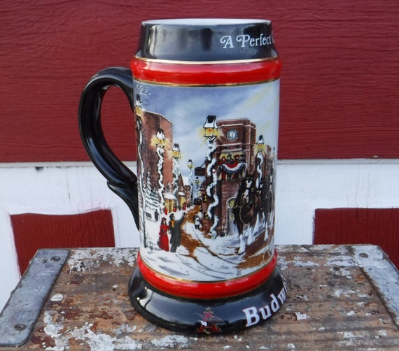 Budweiser Beer Stein Christmas Collector S Series 1992