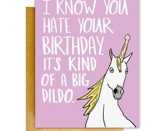 Funny Birthday Card, Funny Unicorn Card, Birthday Card, Funny Cards, Mature Birthday Card, Funny Card, Naughty Birthday Card, Funny Cards