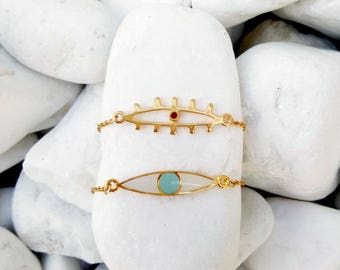 Evil Eye Bracelet, Evil Eye Jewelry, Modern Jewelry, Boho Bracelet, Protection Bracelet, Gold Bracelet, Bohemian jewelry, Layered Bracelet