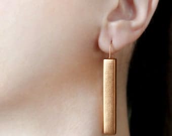 Copper earrings Bar earrings Copper dangles Stick jewelry Minimalist earring Copper jewelry Cocktail earring Minimal dangle and drop earring