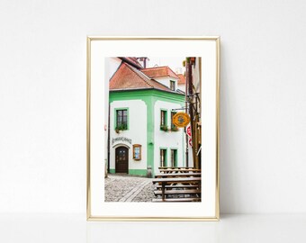 Wall Art Decor, Mint, Large Decor Art, Europe Wall Prints, Travel, Cesky Krumlov, European Art, Gallery Wall