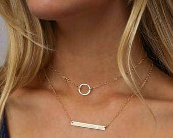 Circle Choker, Karma Choker, Gold Circle Choker, Choker in 14k Gold Fill or Sterling Silver, Gift for Her, LEILAjewelryshop, N201