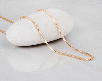 Gold Chain Necklace, Simple Gold Necklace, Gold Filled Necklace, Delicate Necklace, Plain Necklace, Sterling Silver Choker Chain Necklace