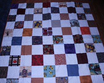 Fall quilt,Autumn Quilt,Earth tone quilt,Fall throw,Fall blanket,Harvest time quilt,Handmade quilt, Patchwork quilt,Full size quilt