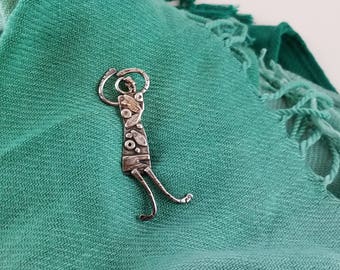 Sterling Roggio fashion diva brooch SIGNED Roggio sterling silver modernist pin OT2521