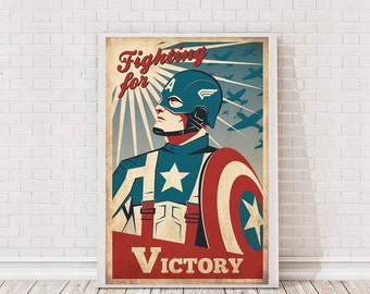 Captain America Retro Poster Art Film Poster Movie Poster