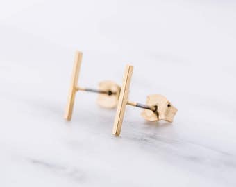 Line Earrings / Bar Earrings / Minimal Earrings / Minimalist Earrings / Line Stud Earrings