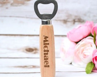Bottle Opener Groomsmen Gift Personalized Wooden Bottle Opener Wedding Gift Favors Engraved Wood beer Opener Men Gift