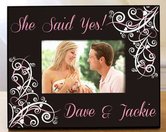 Personalized Wedding Collection Printed Frame - Couples Picture Frame - Mr. & Mrs. Frame - Wedding Photo Frame - Engagement Photo Frame