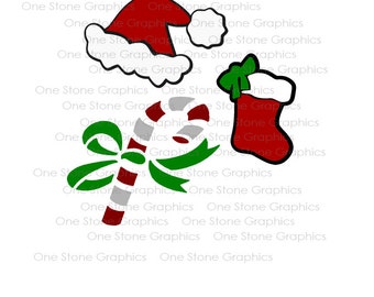 Christmas svg,Santa hat svg,Candy cane svg,Stocking svg,Christmas,Holiday svg,Santa hat,stocking,candy cane, svg,cut file,svg files,cut file