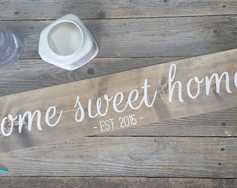 Home Sweet Home Established Sign, New Home Sign, Home Decor, Wooden Sign, Gallery Wall, Gift, Custom Signs, Wooden Art, Gifts, Anniversary