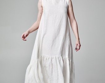White linen dress | Etsy