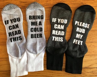 Mens bring me beer socks, Fathers day gift, fathers day socks, mens socks, dad Gift, bring me beer socks, bring me wine socks, groom gift