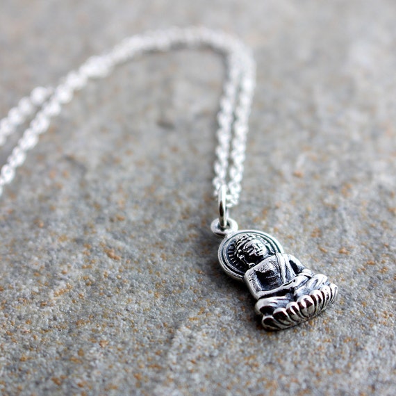 Silver Buddha Necklace Gold Buddhist Necklace Buddha