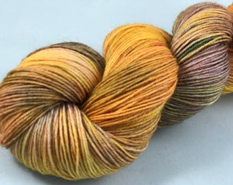Hand Dyed Sock Yarn, Superwash Wool & Nylon "Mayan Maize"