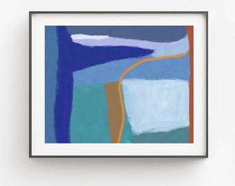 Modern Blue Abstract Art, Abstract Painting, Wall Art, Modern Painting, Modern Wall Decor, Bedroom Decor, Abstract Art, Printable 16x20 8x10