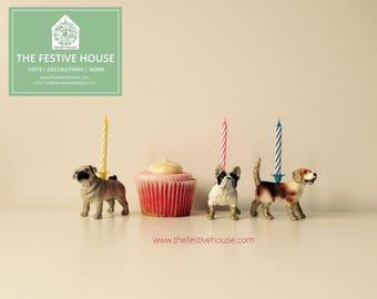 Dog Candle Holders, Dog Cake Toppers, Pug, French Bulldog, Beagle, Animal Candle Holders, Animal Cake Toppers, Cake Candles, Birthday Gifts