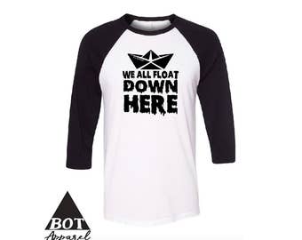 Pennywise The Dancing Clown We All Float Down Here It Movie Unisex Three-Quarter Sleeve Baseball T-Shirt