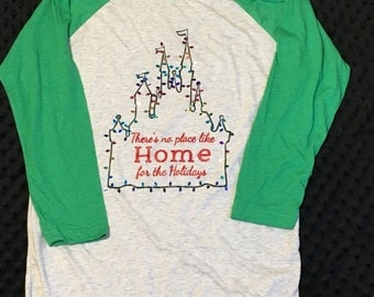 Disney Christmas Shirt ;; There's no place like Home for the Holidays // Mickeys Very Merry Christmas Party Shirt // MVMCP // Disney Shirt