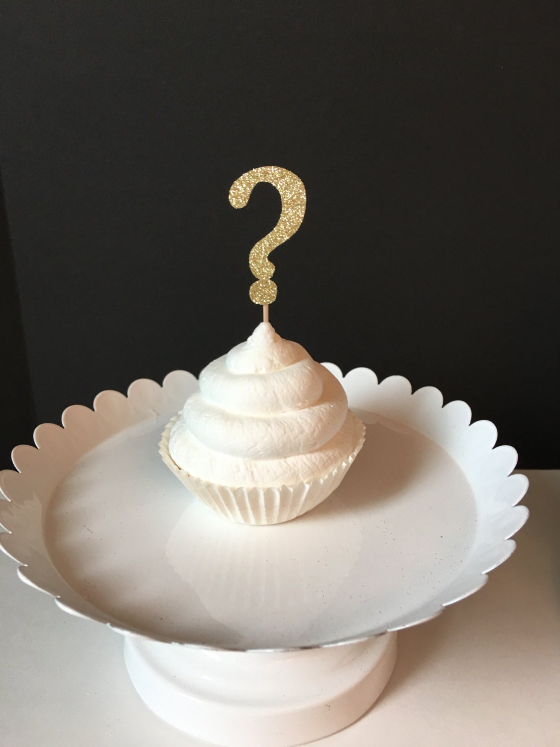 Set of 12 Question Mark Cupcake Topper gender reveal cupcake