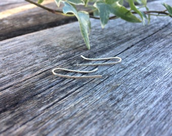Small Ear Climber Earrings Sterling Silver Ear Crawler