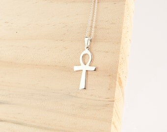 Leara Silver Ankh Pendant, Sterling Silver, Ankh Necklace, Silver Ankh Necklace, Ankh Jewelry, Crux Ansata, Breath Of Life Pendant, Egyptian