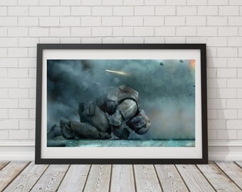 LARGE SIZE Star Wars Storm Trooper Poster/ Storm Trooper Defeat Poster / Star Wars Art / Star Wars Poster / Storm Trooper Poster /