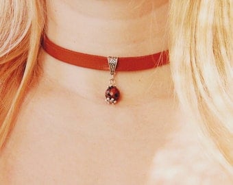 leather necklace leather jewelry leather choker Bead choker Statement necklace Boho necklace Statement jewelry Boho jewelry Tribal Necklace