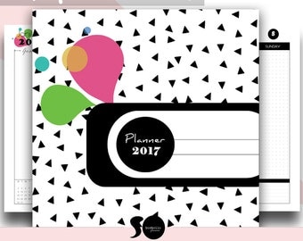 2017 Planner, 2017 organizer, 2017 agenda, 2017 life planner, yearly planner, weekly planner, monthly planner, letter size, INSTANT DOWNLOAD