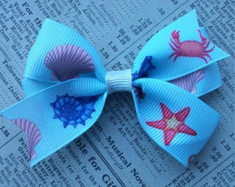 Blue - Mirror Shell Work Women's Bow Hair Clip 07 main image 1