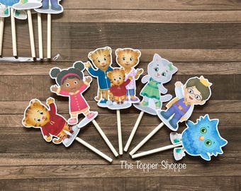 DANIEL TIGER Cupcake Toppers / Cake Toppers / Die Cuts / Birthday Party / Decorations / Cake Pops / Supplies / Decor / Scrapbook