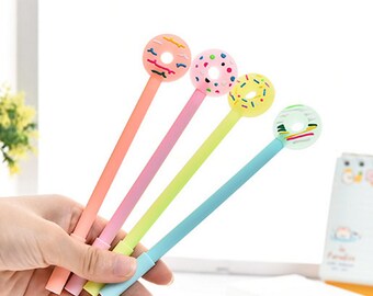 Donut Pens, Donut Pen, Donuts Pens, Cute Kawaii Donut, Colorful Sprinkles, Black Pen 0.5mm Fine Tip, Gel Ink Pen