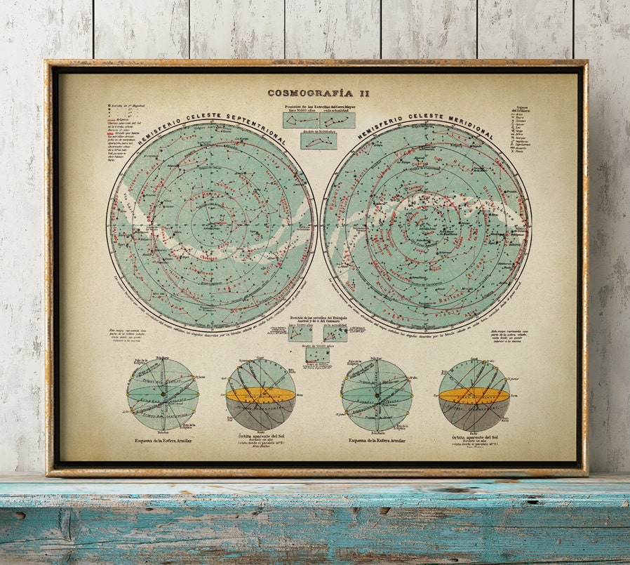 ASTRONOMY STAR CHART Print Star map Astronomy Print Stars