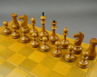 Chess USSR, Soviet chess, wooden chess, chess set, chess game, outdoor game, vintage chess, gift, USSR, wooden chess set