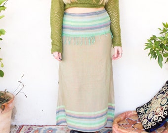 Vintage Hippy Stripe Maxi Skirt