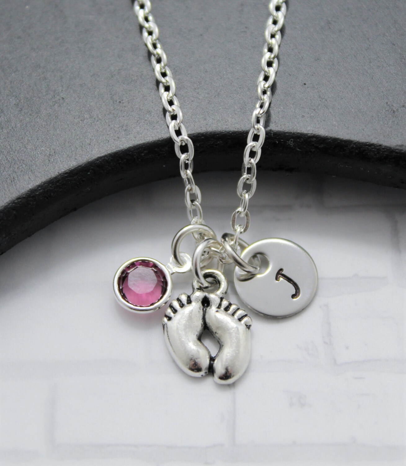 Baby Feet Necklace Footprint Necklace New Mom Necklace