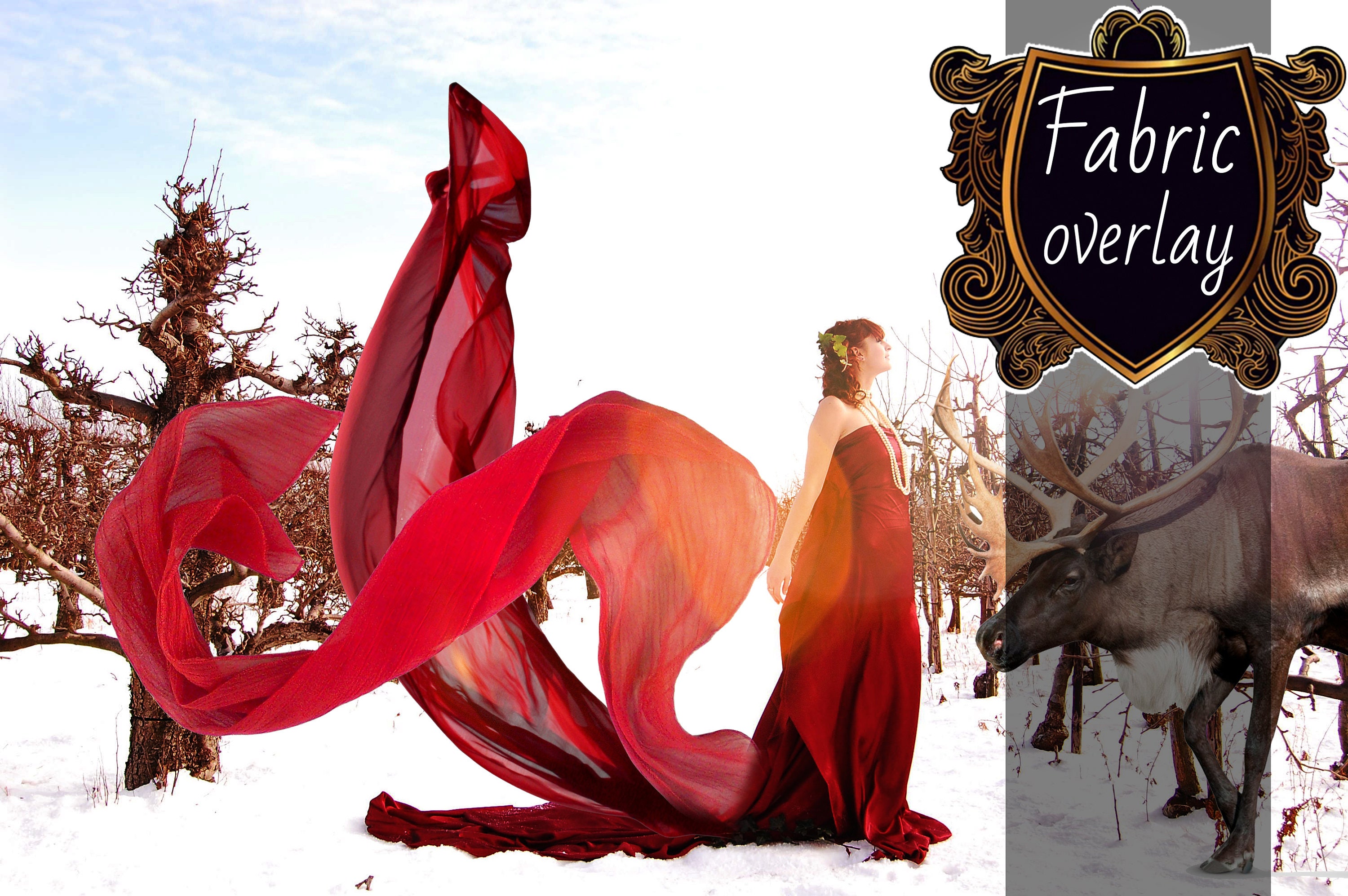 Photo Overlays Flying Dress Fabric Overlay Flowing Silk