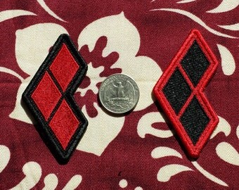 Embroidered Harley Quinn iron-on Patches or Hair Clip 3" x 1.6 "
