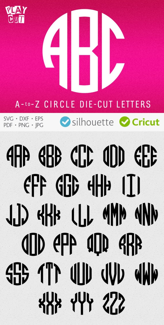 Download Circle Monogram Font Svg Round Initials Svg Circle Alphabet