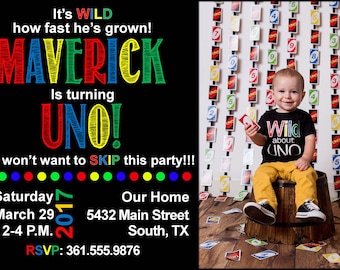 Uno Birthday Invitations & FREE Thank You cards
