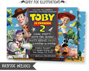 Toy Story Invitation-Toy Story Invite-Disney Pixar Toy Story Invitation-Toy Story Birthday Party-Woody-Buzz-Toy Story Party-Personalized