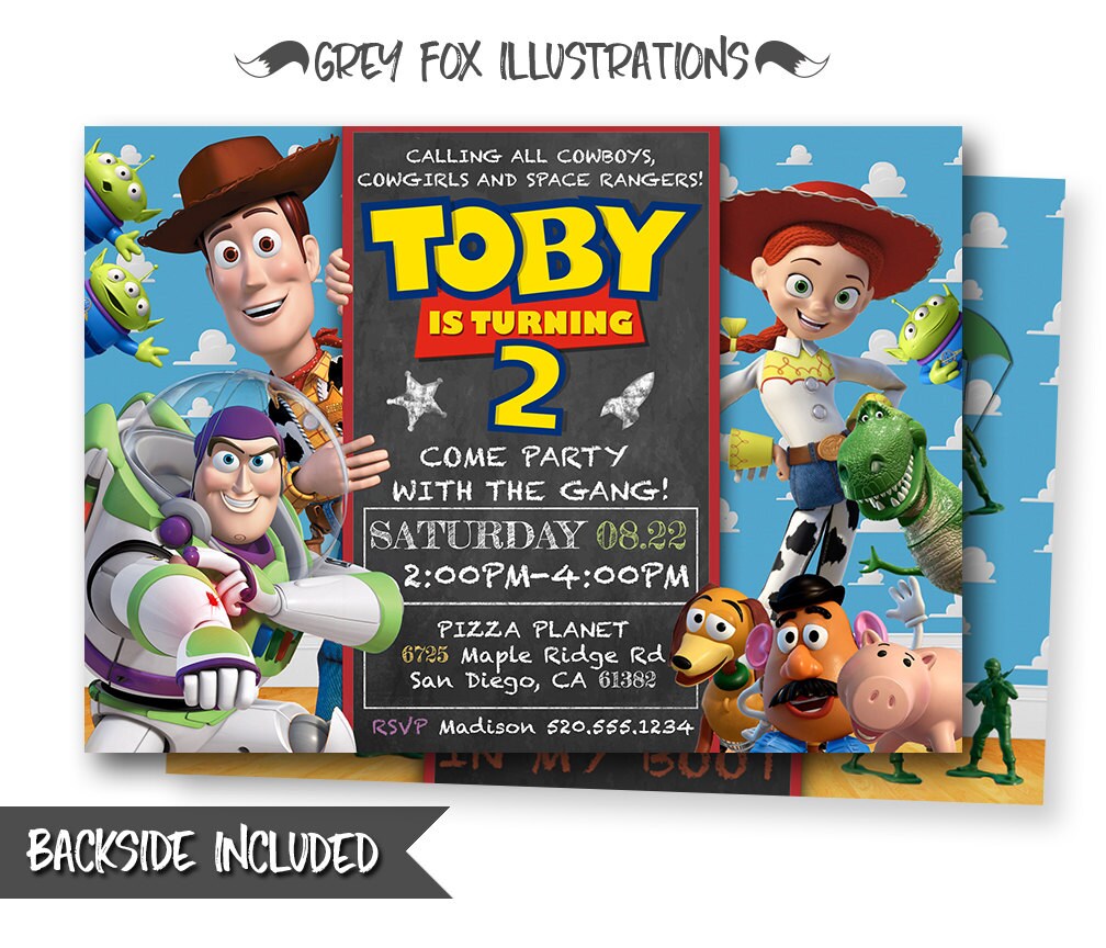 Toy Story Invitation-Toy Story Invite-Disney Pixar Toy Story