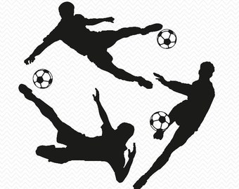 Soccer Players Download- for Silhouette Studio- SVG files for instant download- T-shirt decal- Vinyl-png, pdf, eps, dxf, svg- soccer balls