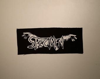 Specimen patch white logo goth rock deathrock post punk batcave