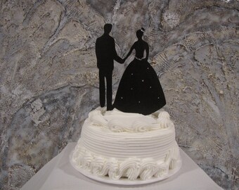 Silhouette Bride and Groom Cake Topper