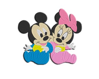 Mickey Mouse Embroidery design - Twins - Machine embroidery design - Minnie Mouse - Baby Mouse - NushNusha shop