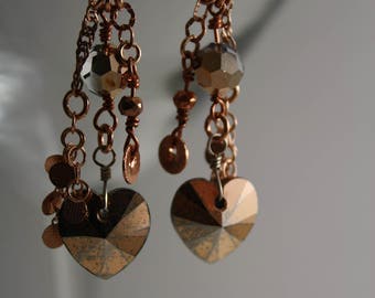 Rose gold cluster earrings