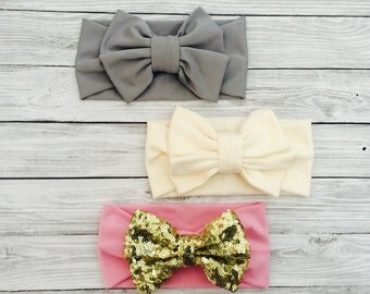 Baby Headbands, Baby Girl Headband, Baby Hair Bows, Baby Headwrap, Baby Headband Bows, Newborn Bows, Baby Girl Bows, Baby Headband Set