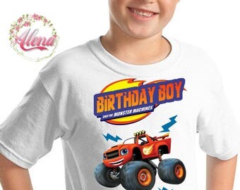 Blaze Birthday Shirt , Iron On Transfer , Blaze And The Monster Machines Birthday Shirt , Boy Birthday Shirt , Digital File , Blaze T Shirt